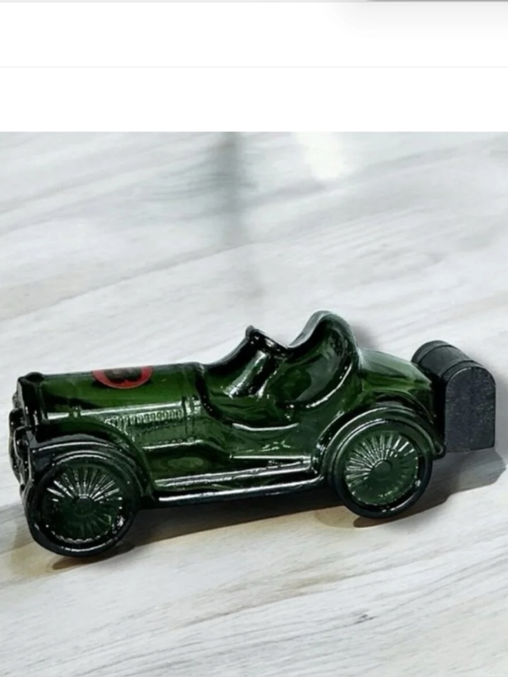 Vintage Avon Classic Car Glass Bottle Empty Decanter Dark Green Collectible